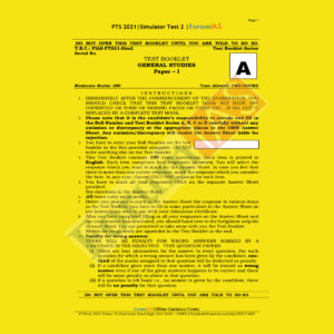 Forum IAS All India Open Simulator Test 2 PTS 2021