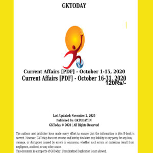 GKTODAY CURRENT AFFAIRS OCTOBER 2020 (BLACK & WHITE)