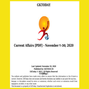 GKTODAY CURRENT AFFAIRS NOVEMBER 2020 (BLACK & WHITE)