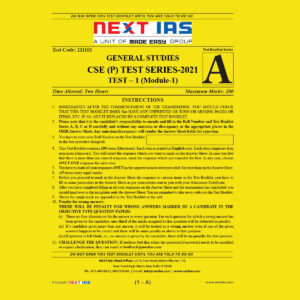 NEXT IAS GENERAL STUDIES CSE (P) TEST-1 TEST SERIES 2021
