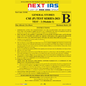 NEXT IAS GENERAL STUDIES CSE (P) TEST-2 TEST SERIES 2021
