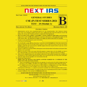 NEXT IAS GENERAL STUDIES CSE (P) TEST-20 TEST SERIES 2021