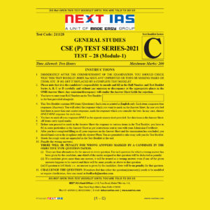 NEXT IAS GENERAL STUDIES CSE (P) TEST-28 TEST SERIES 202