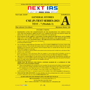 NEXT IAS GENERAL STUDIES CSE (P) TEST-7 TEST SERIES 2021