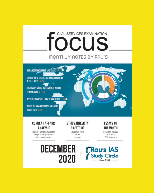 RAU IAS  FOCUS MONTHLY NOTES BY RAU'S CURRENT AFFAIRS DECEMBER 2020