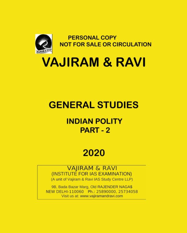 VAJIRAM & RAVI GENERAL STUDIES INDIAN POLITY PART-2 2020