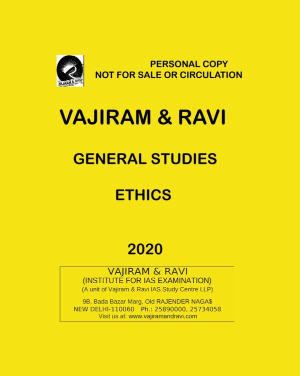 VAJIRAM & RAVI GRNRAL STUDIES ETHICS 2020