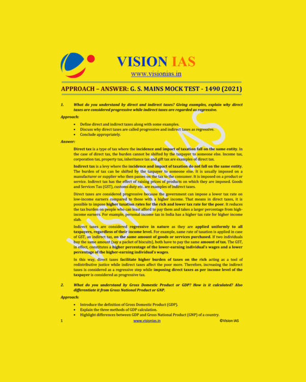 VISION IAS MOCK TEST- 1490 MAINS 2021