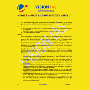 VISION IAS APPROACH ANSWER GS MAINS MOCK TEST- 1495 MAINS 2021 (BLACK & WHITE)