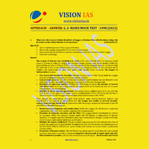 VISION IAS APPROACH ANSWER GS MAINS MOCK TEST- 1498 MAINS 2021 (BLACK & WHITE)