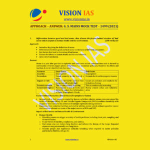VISION IAS APPROACH ANSWER GS MAINS MOCK TEST- 1499 MAINS 2021 (BLACK & WHITE)