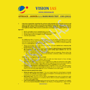 VISION IAS APPROACH ANSWER GS MAINS MOCK TEST- 1503 MAINS 2021 (BLACK & WHITE)