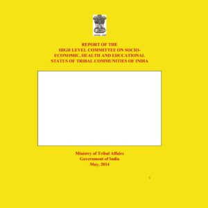 XAXA REPORT OF THE HIGH LEVLE COMMITTEE ON SOCIO- ECONOMIC MINISTRY OF TRIBAL AFFAIRS GOVERNMENT OF INDIA MAY 2014