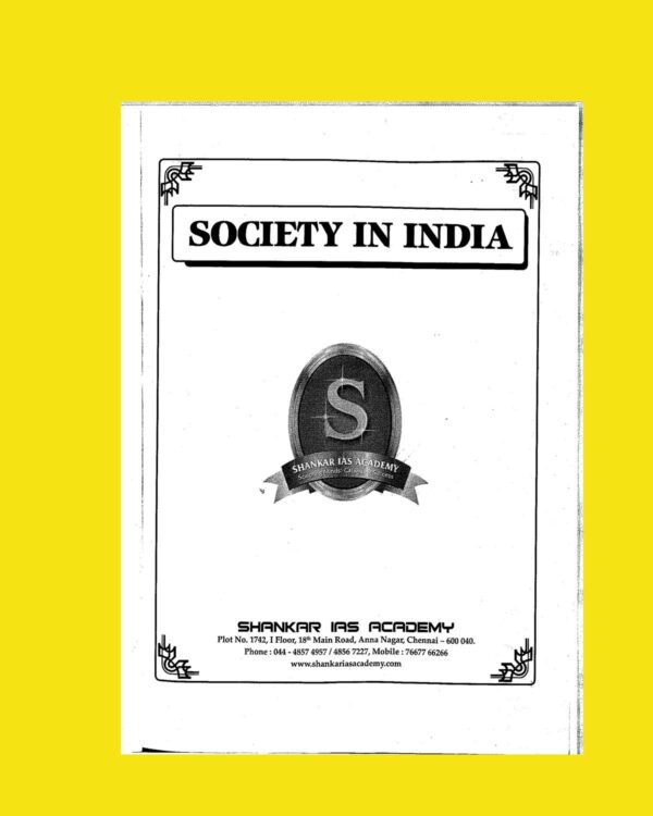 SHANKAR IAS ACADEMY SOCIETY IN INDIA