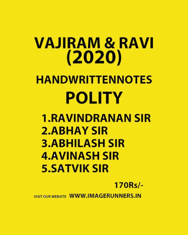 VAJIRAM & RAVI-HANDWRITTEN NOTES-POLITY 2020