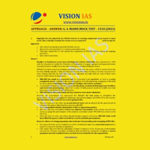 VISION IAS APPROACH ANSWER GS MAINS MOCK TEST-1510 (2021) (BLACK & WHITE)