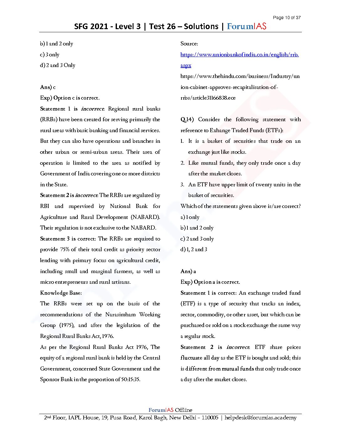 FORUMIAS LEVEL 3 TEST 26 SFG 2021 Imagerunners