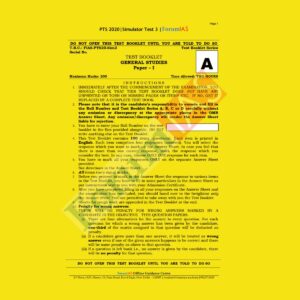 FORUM IAS SIMULATOR TEST - 3 TEST  BOOKLET GENERAL STUDIES PAPER - 1 - 2020