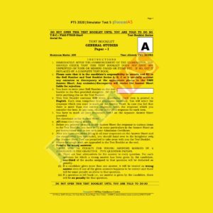 FORUM IAS SIMULATOR TEST - 5 TEST BOOKLET GENERAL STUDIES PAPER - 1 - PTS -  2020