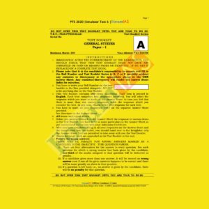 FORUM IAS SIMULATOR TEST - 6 TEST BOOKLET GENERAL STUDIES PAPER - 1 - PTS - 2020