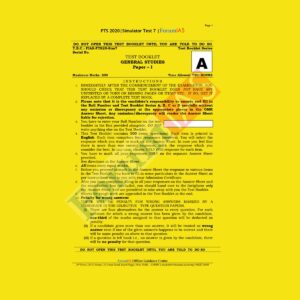 FORUM IAS SIMULATOR TEST - 7 TEST BOOKLET GENERAL STUDIES PAPER - 1 - PTS - 2020