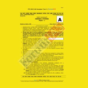 FORUMIAS TEST BOOKLET GENERAL STUDIES PAPER - 1 GS SIMULATOR TEST - 2 PTS 2021