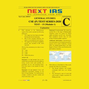 NEXT IAS CSE(P) TEST SERIES-2020 TEST-15 (MODULE-1)