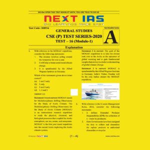 NEXT IAS CSE(P) TEST SERIES-2020 TEST-16 (MODULE-1)