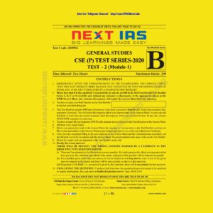 NEXT IAS CSE(P) TEST SERIES-2020 TEST-2 (MODULE-1)