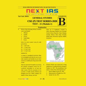 NEXT IAS CSE(P) TEST SERIES-2020 TEST- 21 (MODULE-1)