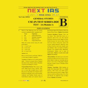 NEXT IAS CSE(P) TEST SERIES-2020 TEST- 24 (MODULE-1)