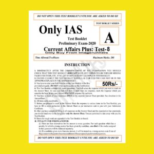 ONLY IAS TEST BOOKLET 2020 CURRENT AFFAIRS PLUS TEST-8