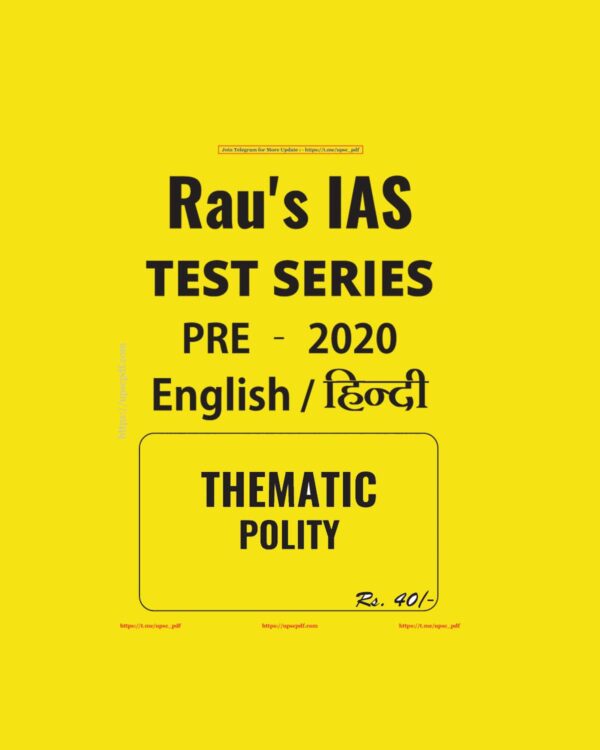 RAU'S IAS ENGLISH & HINDI THEMATIC POLITY   PRE - 2020