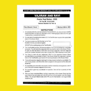 VAJIRAM AND RAVI GS TEST-16 ( 23 -02- 2020)  GENERAL STUDIES FULL TEST-4