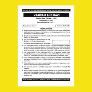 VAJIRAM AND RAVI GS TEST-18 ( 26 -04- 2020)  GENERAL STUDIES FULL TEST-6