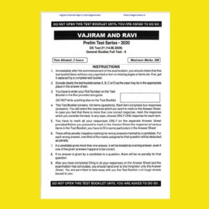 VAJIRAM AND RAVI GS TEST-21 ( 14 -06- 2020)  GENERAL STUDIES FULL TEST-9