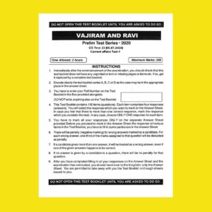 VAJIRAM AND RAVI GS TEST-23 ( 05 -07- 2020)  GENERAL AFFAIRS TEST-1