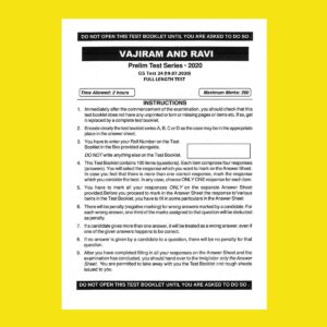 VAJIRAM AND RAVI GS TEST-24 ( 19-07- 2020)  FULL LENGTH TEST