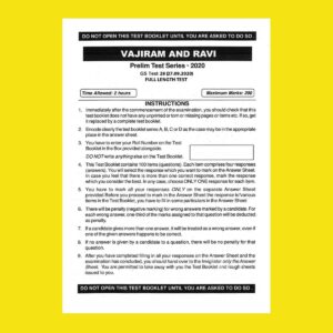 VAJIRAM AND RAVI GS TEST-28 ( 07 -09- 2020)  FULL LENGTH TEST