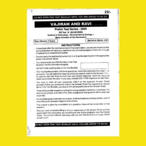 VAJIRAM AND RAVI TEST SERIES- 2020 GS TEST-10 ( 02-02-2020) SCIENCE + TECHNOLOGY  AND ECOLOGY+ MAJOR SCHEMES OF THE GOVERNMENT