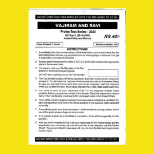 VAJIRAM AND RAVI TEST SERIES- 2020 GS TEST-3 ( 20-10-2019)  INDIAN POLITY AND HISTORY