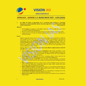 VISION IAS GENERAL STUDIES MAINS MOCK TEST-1409 (2020)
