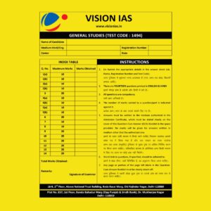 VISION IAS GENERAL STUDIES MAINS TEST CODE-1494 QCA (2021) (BLACK & WHITE)