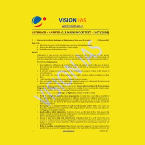 VISION IAS GENERAL STUDIES MAINS MOCK TEST-1407 (2020)