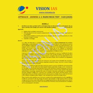 VISION IAS GENERAL STUDIES MAINS MOCK TEST-1420 (2020)