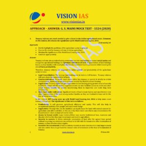 VISION IAS GENERAL STUDIES MAINS MOCK TEST-1524 (2020)