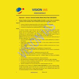 VISION IAS GENERAL STUDIES MAINS MOCK TEST-1220 (2019)