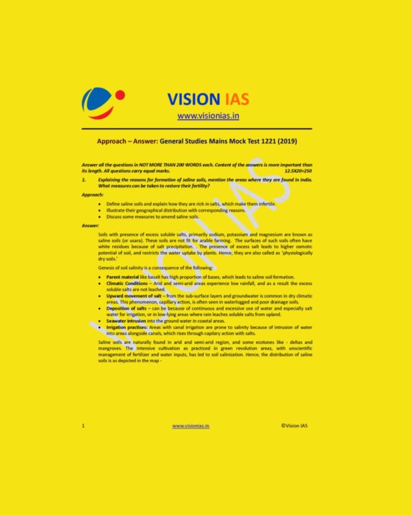 VISION IAS GENERAL STUDIES MAINS MOCK TEST-1221 (2019)