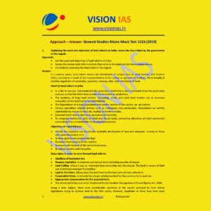 VISION IAS GENERAL STUDIES MAINS MOCK TEST-1223 (2019)