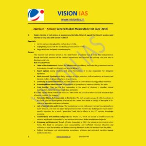 VISION IAS GENERAL STUDIES MAINS MOCK TEST-1226 (2019)